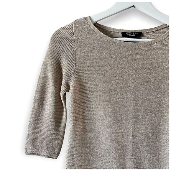 White House Black Market Back Belt Detail Tunic Side Slit Sweater XSP - Picture 5 of 7